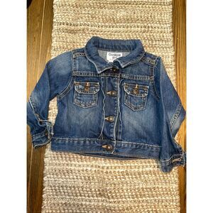 Oshkosh Girls Toddler Blue Jean Jacket 18 months Snaps trucker Long Sleeves Exce